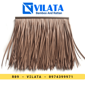 Rơm nhân tạo chống cháy - Màu Vàng Nâu - 50x50cm - R09