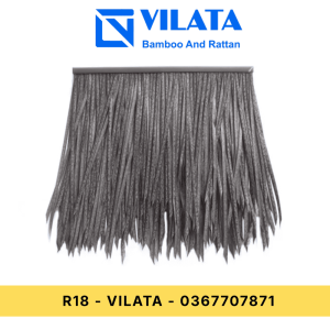 Rơm nhân tạo chống cháy - Màu Xám Đen - 50x50cm - R18