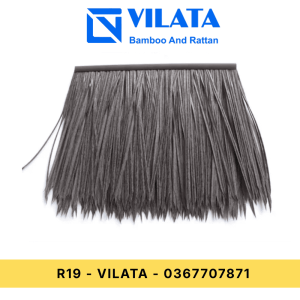 Rơm nhân tạo chống cháy - Màu Xám Đen - 50x50cm - R19