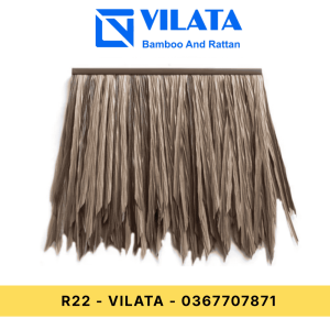 Rơm nhân tạo chống cháy - Màu Xám Nâu - 50x50cm - R22