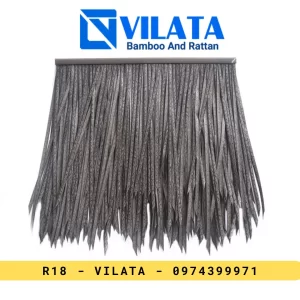 Rơm nhân tạo chống cháy - Màu Xám Đen - 50x50cm - R18